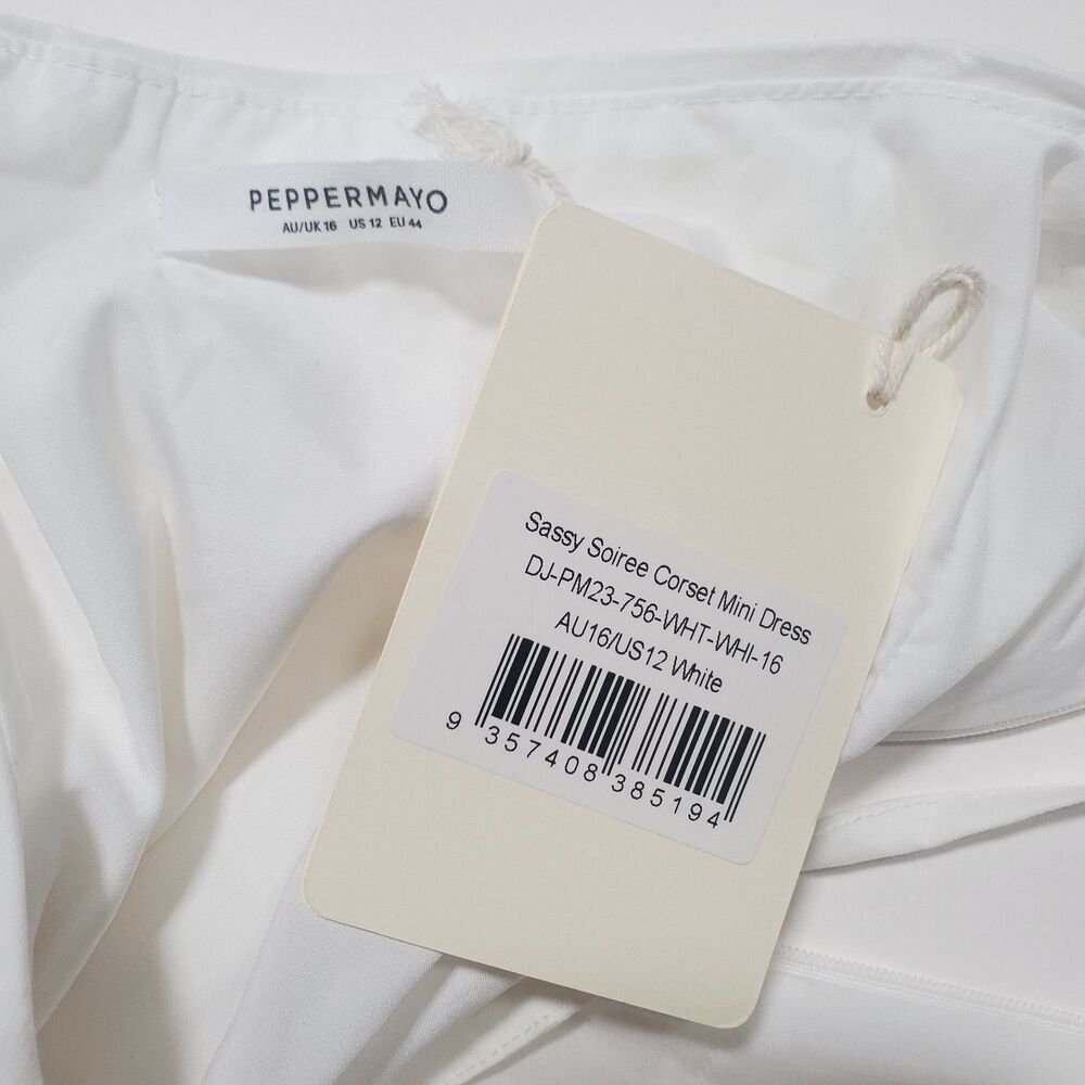 NWT Peppermayo Women’s Dress 12 Corset Mini A-Line Tie Back "Sassy Soiree" - Picture 9 of 12